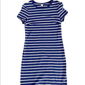 Blue/purple and white stripped dress